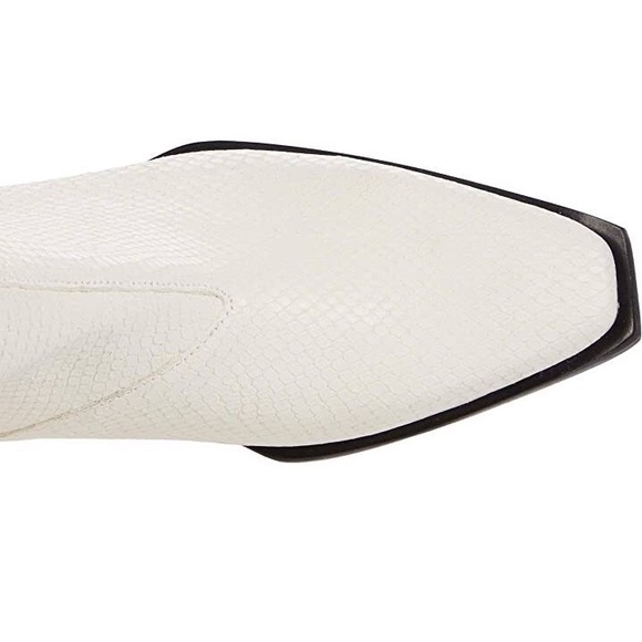 ALL SAINTS LENORA SNAKE EMBOSSED LEATHER WHITE BOOTIES NWT SZ 9 - Picture 3 of 10